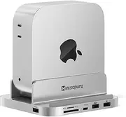 Minisopuru iExpandMate MINI218B PRO Mac Mini M4 Dock & Stand with M.2 NVMe SSD Enclosure, 10Gbps USB C/A, TF& SD, 2X USB A 2.0, Audio Jack, 8 in 1 Mac Mini Hub for Mac Mini M4/M4 Pro 2024