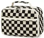 Kids Girls Lunch Bag Insulated Lunch Box for school Corduroy Black White