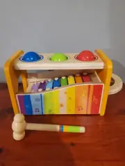 Hape Pound And Tap Music Set - Award Winning Wooden Pounding Bench..New