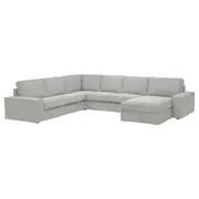 KIVIK corner sofa, 5-seat w chaise longue, Tallmyra white/black