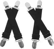 [TOBBOMEY] Trouser Leg Clip Satin Suspenders Boot Clips for Biker Pant with Clip Buckle Hammer Clip for Trousers Duvet Pant Straps for Boots Fasten Locking Holders Pant Clips Metal Black