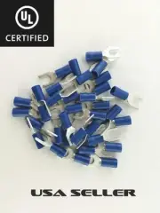 14-16 GAUGE 100 PK NYLON SPADE # 10 TERMINAL CONNECTOR AWG ELECTRICAL CRIMP CAR