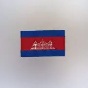 Cambodia Flag Patch — Iron On Badge Embroidered Motif — Cambodian World Asia