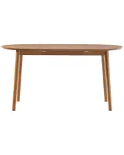 Walker Edison Mid Century Modern Solid Wood Oval Extension Dining Table