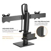 Brateck Dual Screens Vertical Lift Monitor Stand With Thin Client CPU Mount