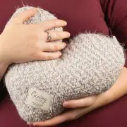 DEMDACO Giving Heart Shaped Taupe Grey 11 x 10 Soft Polyester Nylon