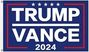 Trump Vance Flag 2024 3x5Ft Double-side Printed 200D Polyester Cloth Flag Quadruple Stitched on the Left with two Grommets for Outdoor Decor(Blue)
