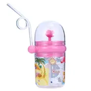 2Pcs 250ml Kids Children Cartoon Whale Animal School Drinking Water Straw Bottle Straw Sippy Baby Cup Creative Plastic Straw Cup