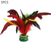 5 Pcs Colorful Shuttlecock Feathers Chinese Jianzi Outdoor Sports Foot Toy