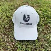 Rorie Whelan Golf Cap Mens Light Gray Performance Hat Bear Logo Golf SnapBack