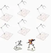 TSY TOOL 6 Pcs of HG144 Action Figure Stand, Display Holder Base, Doll Model Support Stand Compatible with 6" HG RG SD SHF Gundam 1/44 Toy Clear