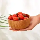 Set of 2 Wooden Salad Bowl Household Fruit Serving Bowls Food Container