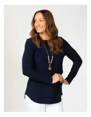 [Fella Hamilton] Hush Pleat Back Top in Navy