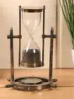 Nautical Brass Antique Hourglass Sand clock Sand glass Ship wheel Sand Timer