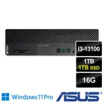 【ASUS 華碩】I3四核薄型商用電腦(M700SE/I3-13100/16G/1TB HDD+1TB SSD/W11P)