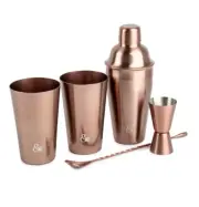Thyme & Table Stainless Steel Mixology Bar Kit, Rose Gold, 5 Piece Set
