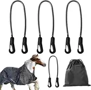 Horse Blanket Straps - Adjustable Length Horse Blanket Sheet | Elastic Tail Strap with Double Ended Clips | Comfortable Animal Sheet Fixing Belt for Outdoor, Home, Zoo