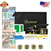 Ergonomic RJ45 Crimp Tool Set with 50 Connectors & Wire Stripper - Lightweight