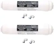 Quick Connect 10 Inch，Compatible for T33,Filter 2pcs Fitting Water Purifier Inline Coconut Carbon Post Water Filter Cartridge Reverse Osmosis
