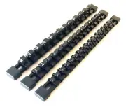 3 GOLIATH INDUSTRIAL MOUNTABLE SOCKET RAIL HOLDER ORGANIZER 1/4 3/8 1/2 BLACK