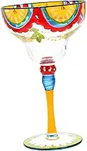 Beautiful Decorative Margarita Glasses Set of 4 Painted Wine Glasses for Bar Nightclub Celebration