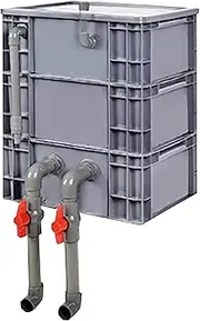 3-Layer Fish Tank Filter Box,Aquarium & Pond Filter for Fish Tanks and Small Fish Ponds Large Capacity DIY Water Cycle Design Various Sizes