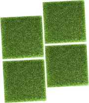 BESPORTBLE 1set Imitation Grass Mat for DIY Micro Landscape Decoration Realistic Artificial Turf Tiles for Garden Home Festival Activities Grass Pads 4pcs