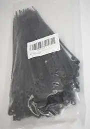 Xingo 100 Pack 8" Zip Ties w/ Screw Hole 40 lbs Mountable Head Cable Tie Black