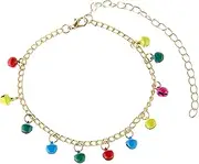 [Dishowme] Jingle Bells Anklet Bracelet Faux Vintage Bells Tassels Anklet Summer Beach Barefoot Sandal Jewellery for Women