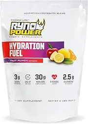 Hydration Fuel - Advanced Electrolyte Formula + BCAA's - Gluten Free - Sustained Energy and Muscle Recovery - (Fruit Punch)