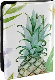 [JEJEA] Tropical Pineapple Print Travel Organizer Credit Cards Case Passport BookPassport Holder Cover Wallet forTraveling,, Black, One Size