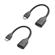 Cable Matters 2-Pack 48Gbps Mini HDMI to HDMI Adapter Supports 8K 60Hz and 4K 240Hz (HDMI to Mini HDMI Cable) in Black Compatible with Raspberry Pi Zero 2 W/Zero W, DSLR Camera, Camcorder
