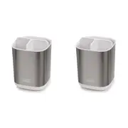 2PK Joseph Joseph EasyStore Steel Toothbrush Caddy/Storage Bathroom Organiser