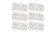 6x Sansai Horizontal Right Powerpoint Double Surge Protector Adaptor Outlet AU