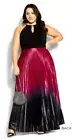 City Chic Pleated Ombre Maxi Dress M/18, BNWT