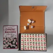 Mahjong Game 144 Tiles Chinese Mah-Jong Set with Vinyl Snap Box 2 Dice