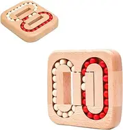 Rotating Magic Bean Fingertip, Rotating Magic Bean Fingertip Wood Puzzles, Wooden Spinning Magic Cube Toys to Relieve Stress , Kids Puzzles Interactive Toy for Kids Adults (Wooden Beads)