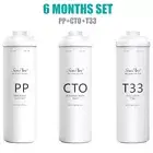 3 Pack PP+CTO+T33 Water Filter Replacement For SimPure T1-400 UV RO System
