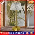 Crystal Table Lamps Metal Base Touch Bedside Lamp Rechargeable Nightstand Lamp A