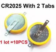 10 PCS x For Game Boy Pokemon CR2025 Save Battery Tabbed CR 2025 with 2Tabs New