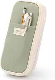 Big Capacity Pencil Case Large Pencil Pouch Stationery Pen Bag for Teen Girls, Green, Zipper Pouch Style