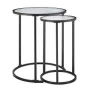Lerida Side Tables Nesting Pair Set of 2 Black