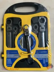 7pcs Adjustable Ratchet Wrench Combination Spanner Set 8-17mm