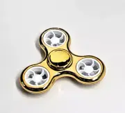 Gold Chrome Tri-Spinner Hand Spinner Fidget Toy Stress Relief High-Speed Metal