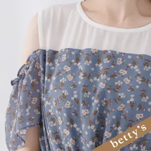 betty’s貝蒂思(25)小碎花露肩長洋裝(深藍色)