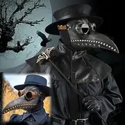 Halloween Plague Doctor Mask For Adults Realistic Scary Costumes Latex Face Mask, Creepy Bird Beak Horror Mask, Spooky Steampunk Party Prop