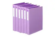 6x Colour Hide A4 Ring Folder Binder Personal Organiser File PE 25mm 2D Purple