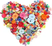 1600Pcs Multicolor Craft Buttons in Bulk Multicolored Button for Crafts Assorted Size for DIY Crafting Sewing Decorations