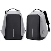 Anti Theft Backpack Waterproof bag School Travel Laptop Bags USB Charging - Grey