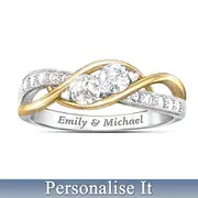 The Two Of Us Personalised Engraved White Topaz Ring